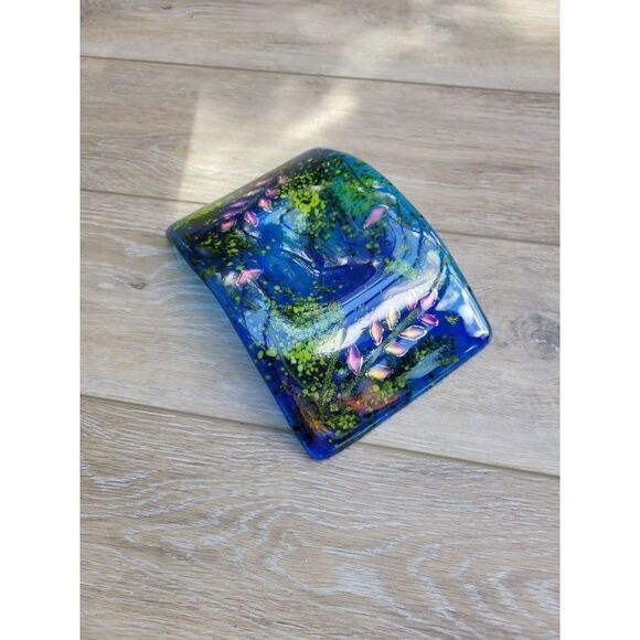 Laura Mendola BLUE GLASS SINGLE CANDLE HOLDER  made in Alaska - Picture 6 of 16